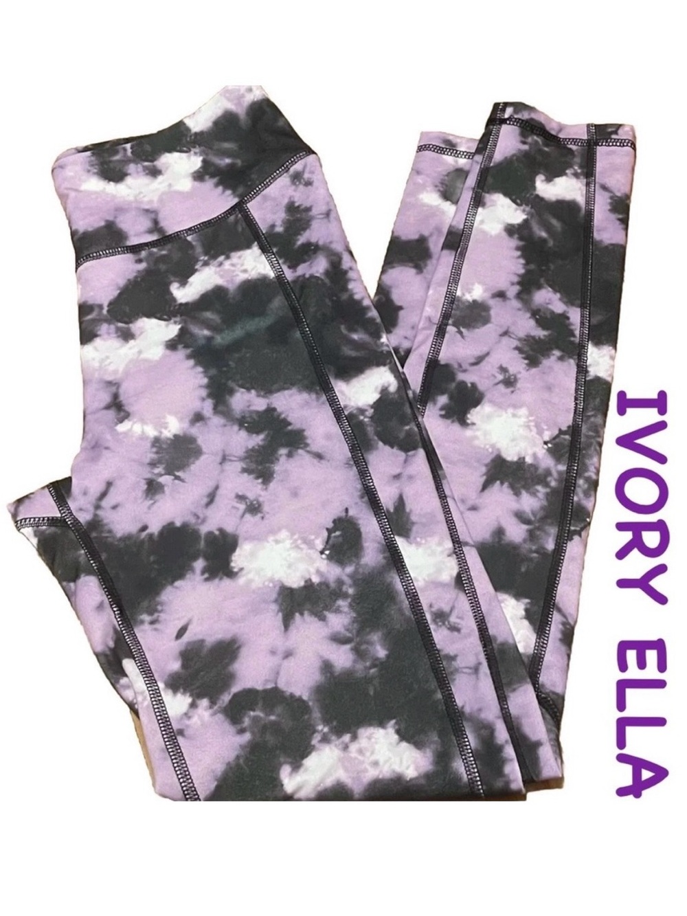 IVORY ELLA Esme Tie Dye Leggings- Orchid Purple